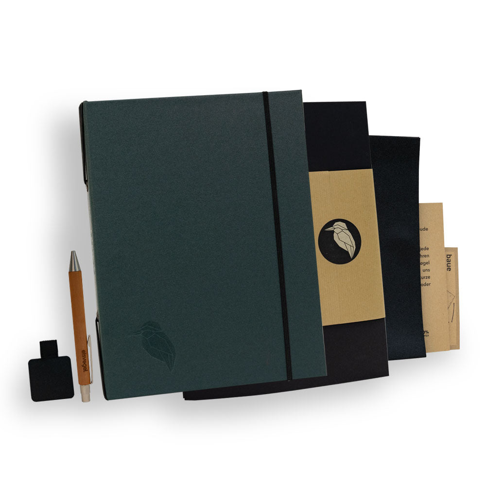 Carpeta De Lujo Sammelmappe A4 Con Diseño Eisvogel - Plastificada, Con Solapas Interiores - Hasta 4 Cm De Capacidad